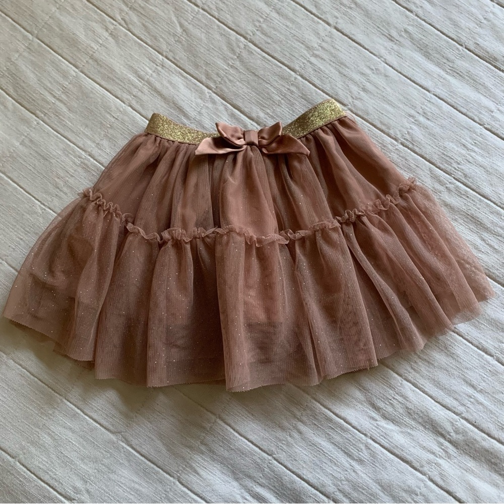 H&M Toddler Girl’s Rose Gold Tutu Skirt with Sparkles Size 2T